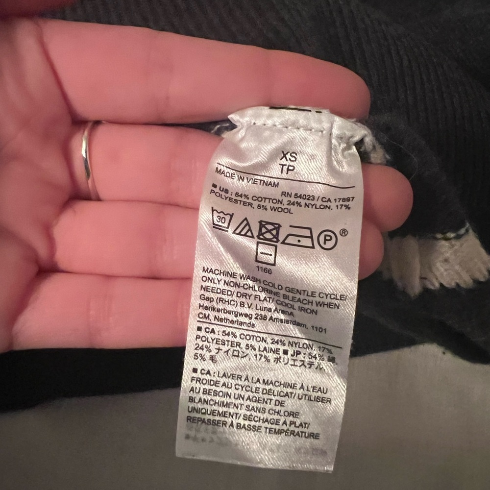 Banana Republic Stripe Turtleneck Sweater in Charcoal Grey size XS - Picture 4 of 4